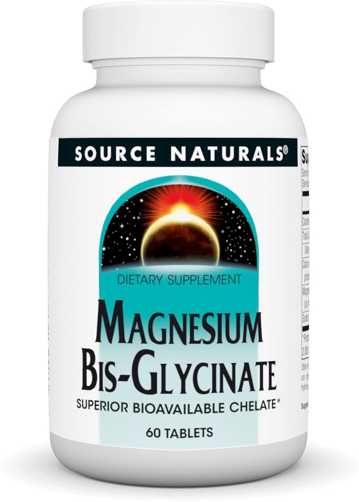 Fuente Naturales Magnesium Bis-Glycinate, Superior Bioavailable Chelate* - 60 Tablets