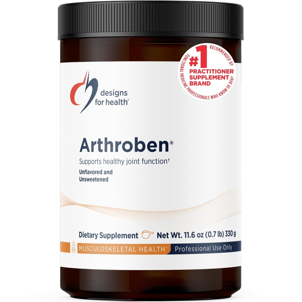 Diseños para la salud Arthroben Desflavored/Unsweetened - Colagen Peptides Powder + Botanicals para ayudar a apoyar articulaciones saludables - Peptides Drink Mix, Non-GMO (30 Servings / 330g)