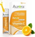 Aurora Nutraciencia Mega-Pack Liposomal Vitamina C, Immune Support, 3000 mg Por Serving, Vegan, Gluten Gratis, No GMO, 10 Single Serve Packets, Orange