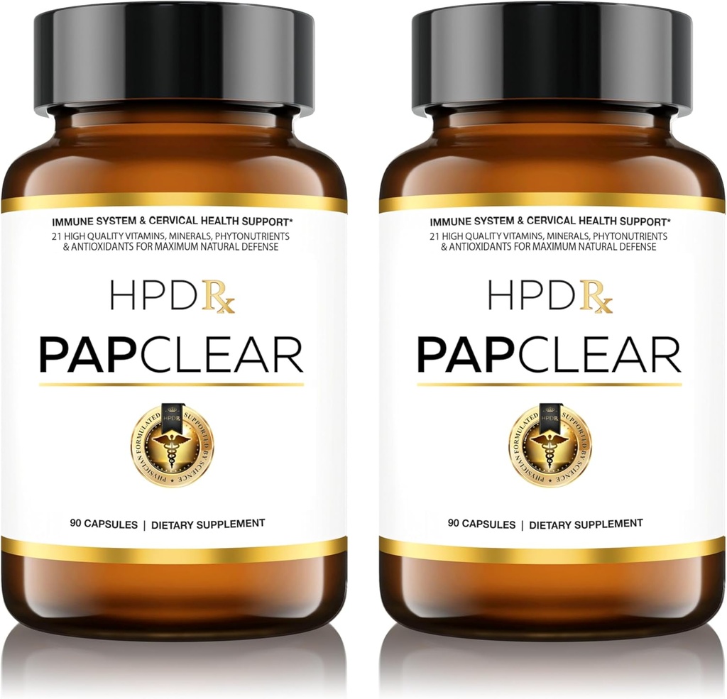 PAPCLEAR Physician Fórmulated ← All Natural Immune Support Suplemento ← Advanced Powerful Immunity Booster ← 21 Vitaminas &amp; Nutrientes con Shiitake orgánico Mushroom & Lycopene TEN 90 Capsules ANTE Pack of 2