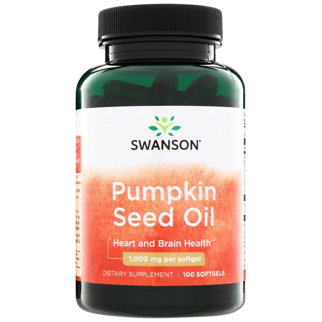 Swanson Pumpkin Seed Oil - High Bioavailable EFAs - (100 cápsulas de Softgel, 1000 mg cada uno)