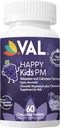 VAL Los niños PM Magnesium Gummies ← Tablas de Azucar sin azúcar con manzanilla, Magnesium Glycinate + Citrate + Taurate TEN Vitamin B6 & C TEN Natural Grape Flavor ANTE Sleep & Calm Support TEN 60 Ct Silencio Edades 4+