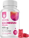 DR. MORITZ Magnesium Gummies para adultos - Magnesio de calma sin azúcar Gummies - Raspberry Flavor - Non-GMO, 400 mg (30 conde)