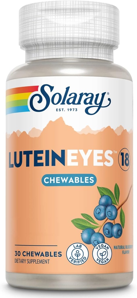 [BRSWIYQ4DMBR2HD4] SOLARAY Ojos de Lutein Chewable 18 Silencioso Ojo & Salud Macular Suplemento w/Naturalmente Occurring Lutein y Zeaxanthin
