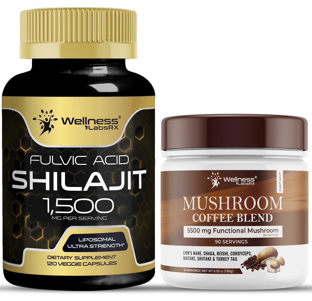 WELLNESS LABSRX Shilajit Pure Himalayan Capsules 15,000mg - Café de salón