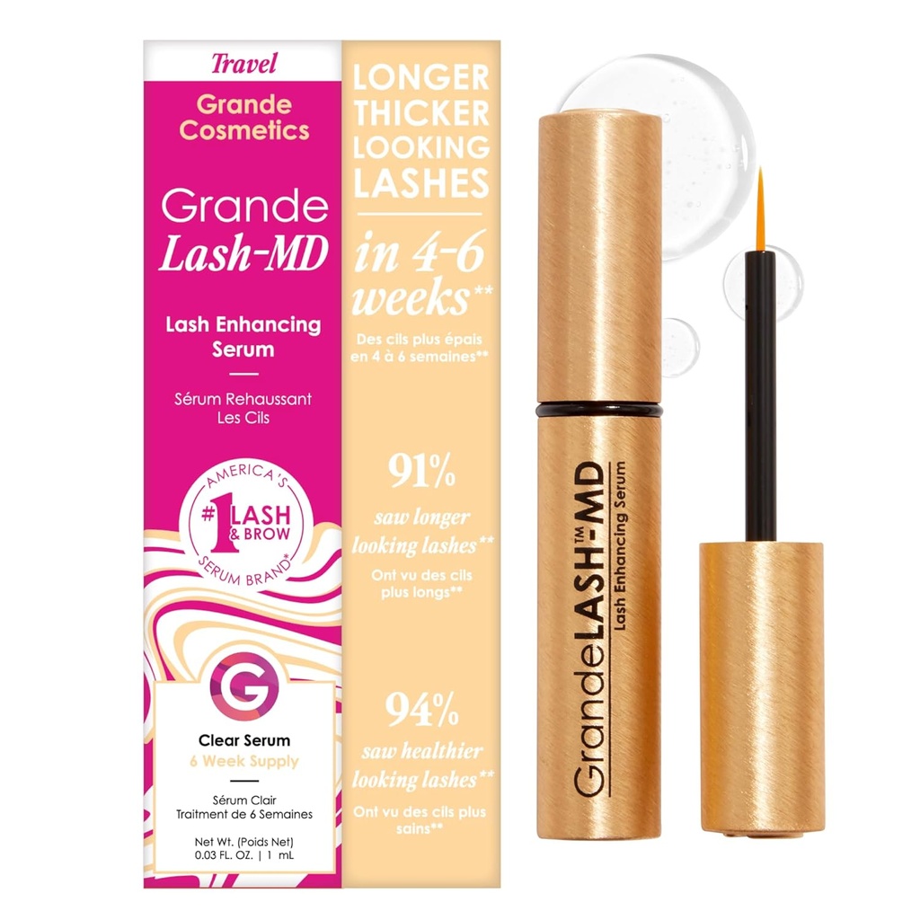 Grande Cosmetics GrandeLASH-MD Lash Aumentando el Suero - Peptide & Vitamina Fórmula infundida para Más largo, Delgado, Más Fuller Mirando Lashes - Oftalmólogo Probada, Libre de la Crueldad