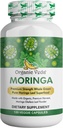 Orgánica Veda Moringa Leaf Capsules 1000mg, 120 Conde - Pura Moringa Pura Moringa Oleifera Hoja entera Suplemento Verde Superalimentación - Boost Energy, Health, Wellbeing & Antioxidants Rico