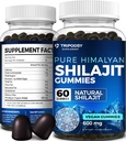 Pure Himalayan Orgánica Shilajit Gummies - Potent Shilajit Resin Suplemento para Hombres & Mujeres - 100% Natural con 90+ Minerales Trace - Energía Boost, Vitalidad y Apoyo Inmunitario - 60 Gummies