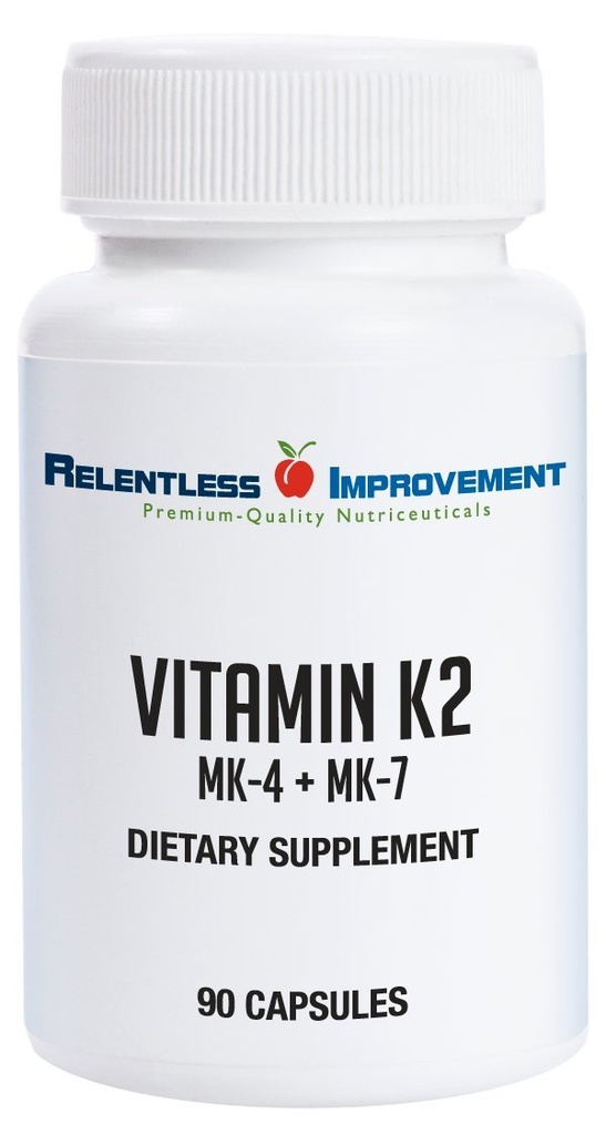 Vitamina Natural K2 MK4 Plus Vitamina K2 MK7 High-Potency 15,000mcg MK-4 + 60mcg MK-7 admite bonificación y salud Arterial Vegi-Capsules Libre de soja