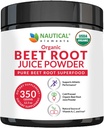 Orgánica de Beet Powder - 20:1 Concentration Beet Powder Organic - Circulation Support - Rich in Nitric Oxide - Cold-Pressed 100 Servings of Beet Root Powder Supplement- 12.3oz