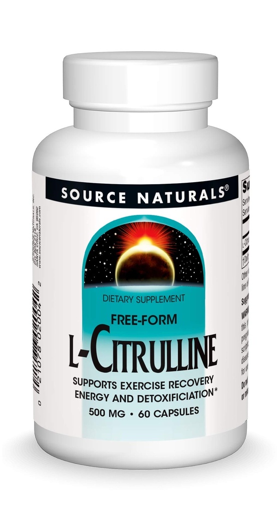 Fuente Naturals L-Citrulline - Apoyo Ejercicio Recuperación, Energía y Detoxificación*, 500 mg - 60 cápsulas