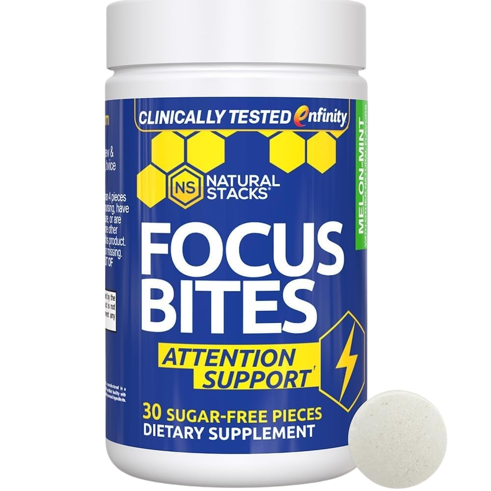 Paraxanthine Supplement 100mg - Caffeine Free Focus Supplement for Productivity & Atención Asistencia - Enfinity Paraxanthine - Jitter Free Energy Support - 30 Melon Mint Focus Bites