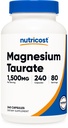 Nutricost Magnesium Taurate 1.500mg; 240 cápsulas - Gluten Free, Non-GMO, Vegan, 80 Actuaciones