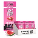 Diseños Nutricionales LPS Liquio Collagen &amp; Whey Protein Suplemento - Bebida no GMO, Libre de azúcar - Promueve la habilidad saludable &amp; el pelo para hombres &amp; mujeres, sandía, servidumbre individual (25 paquetes)