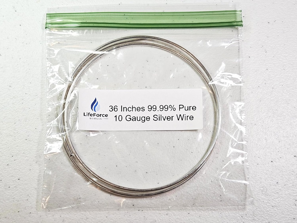 Wires de generador de plata puro – 9999 electrodos de plata – pre-Cut 36-Inch 10 alambres de Gauge – Fits LifeForce Generators