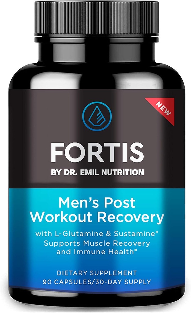 DR. EMIL NUTRITION Fortis Post-Workout Cápsula de recuperación para hombres con L-Glutamina y Sustamina para apoyar la recuperación del músculo " Salud inmune, 30 servicios