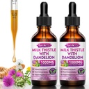 2 Pack Milk Esteto Liquid Drops - Reparación de desintoxicación de hígado - 1000mg suplemento de carburante de leche para soporte de hígado, suplemento de hígado de silymarin para la salud del hígado, vegano, no GMO, 4 Fl Oz