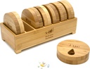 e-Pill Bamboo Organizador semanal de píldoras, caja de 7 días para tabletas, vitaminas o suplementos