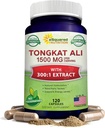 aSquared Nutrition Tongkat Ali 1500mg - 120 Capsules - Longjack (Eurycoma Longifolia) Extracto Suplemento " Long Jack Root Powder Pills - Tongkat Ali for Men " Women