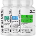 Disciplina dietética Juvenil & Tonic para la alimentación mental, limpieza, detox " Energy Support: Water Weight, Gut Cleanse " CortiThermo Shape for Metabolism, Loss of Body Fluids, Break The Plateau, 90 Pills