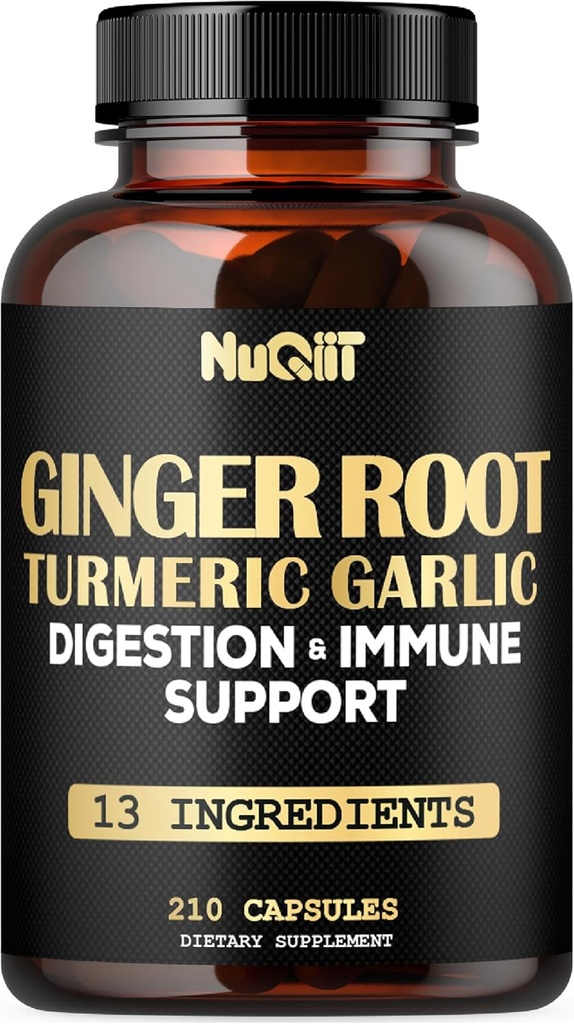 [BRSROHAOOQGQOYLB] Suplementos de jengibre Capsules con Curcumina Turmérica, Bombilla de ajo con sistema inmune & Salud Digestiva Blend como Berberine HCl, Echinacea - 210 Capsules