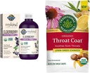 Jardín de la Vida Orgánicas Elderberry con base vegetal Syrup 6.59 fl oz " Medicinal Tradicional Gargantillas de garganta Pectina orgánica, Lemon Ginger Echinacea, Soothes Sore Throats, 16ct.