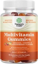 Gummies multivitamínicos para adultos - Gummy multivitamina Halal con B12 Biotina - Multivitaminas de goma libre de gelatina para hombres y mujeres - Gummies de vitaminas con zinc &amp; vitamina D - libre de gluten No GMO - 90 Condes