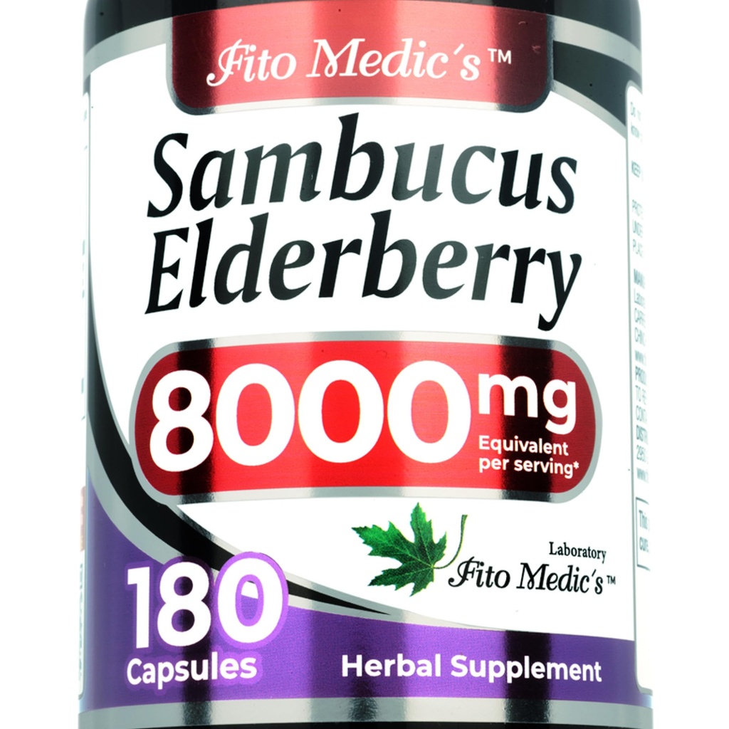 Lab - Elderberry - Sambucus Elderberry 8000 mg, 180 cápsulas - Elderberry Capsules - Black Elderberry - Immune Support Suplemento- Vitaminas para Mujeres y Hombres, Ultra alta absorción