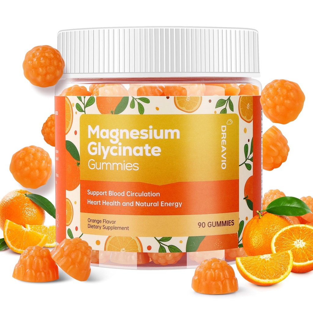 90 Conde Magnesium Glycinate Gummies 400mg w/Ashwagandha Suplemento - Sugar Free Zinc Magnesium Glycinate Suplemento Ashwagandha Gummies para adultos Orange Flavor