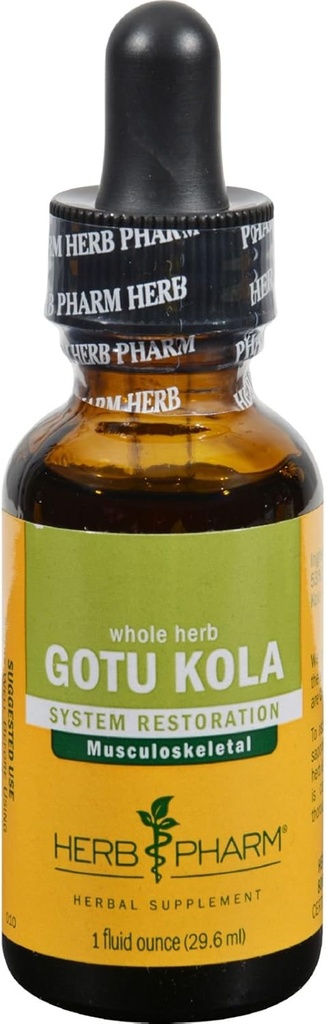 [BRSWIYT7BR5R6FDK] Herb Pharm Certified Organic Gotu Kola Liquid Extract for Musculoskeletal System Support, 1 Fl Oz