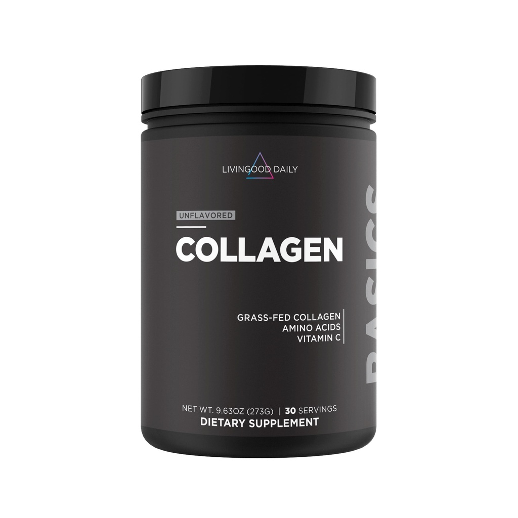 Livingood Daily Unflavored Collagen Powder for Women ' Men, Hydrolyzed Collagen Peptides Powder with Vitamin C, Protein with 20 Amino Acids, Type I & III, Grass Fed, Keto, Paleo, Gluten Free, 30 Srvgs