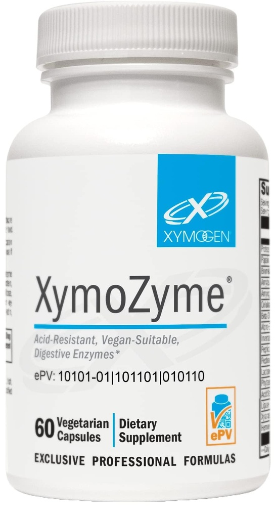 XYMOGEN XymoZyme - Enzimas digestivas para mujeres y hombres con protease " Bromelain - Enzimas ácidos resistentes, enzimas digestivos veganos para Gut Health " Bloating Relief (60 cápsulas)