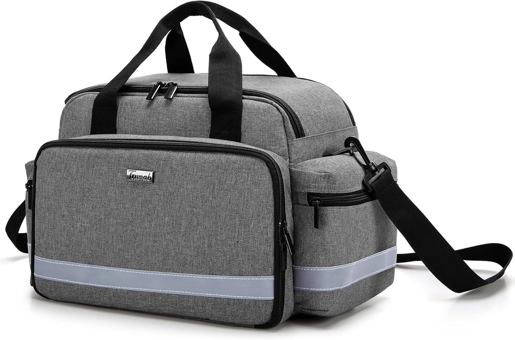 Trunab Home Bolsa de la salud Bolsa de la enfermera Medical Bag Organizador con manija y el cuero del hombro para visitar el hogar