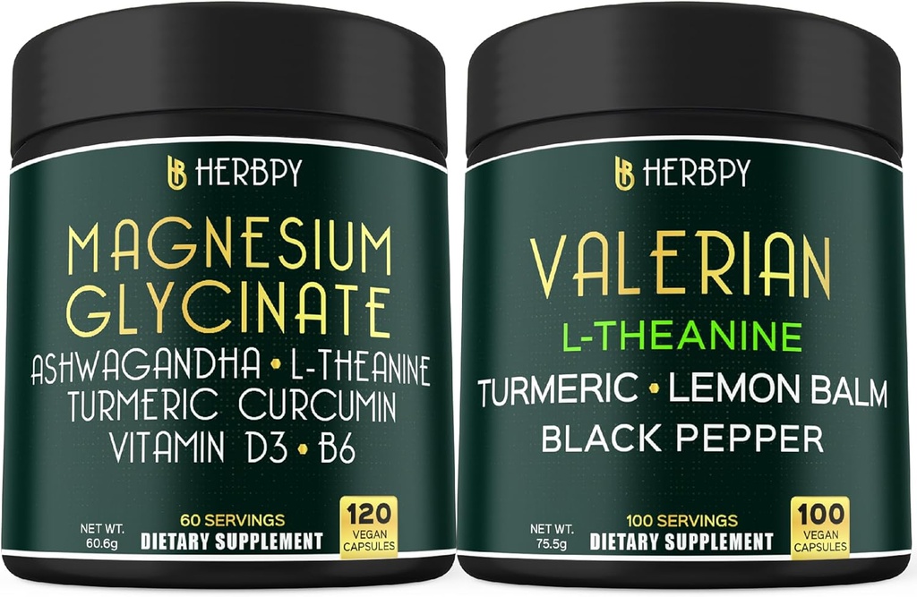 Bundle 6in1 Magnesium Glycinate Suplemento &amp; 5in1 Valerian Root Suplemento