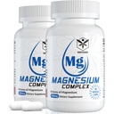 Suplemento Complejo de Magnesio 8 Formas, 500 mg Magnesium Glycinate, Malate, Citrate, High Absorption Mg for Calm, Sleep, Mood &amp; Healthy Muscle, Pack of 2, Total 120 Vegan Capsules