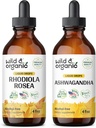 Wild & Organic Rhodiola Rosea Tincture 4 fl oz " Ashwagandha Tintura 4 fl oz