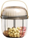 MURRI limitadaMURRDI Pill Organizer with 4 Compartments, Travel Pill Box Portable Pill Case Anti-Mixing &amp; Wide opening, Compact Pill Container Holder for Vitamins Fish Oils Medications (F Cream White)