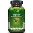 Irwin Naturals Ginkgo Smart Powerful Nootropic Brain Booster - Admite la memoria máxima, Focus " Mental Clarity with DMAE, Clubmoss, Choline " Acetyl L-Carnitine - 60 Liquid Softgels