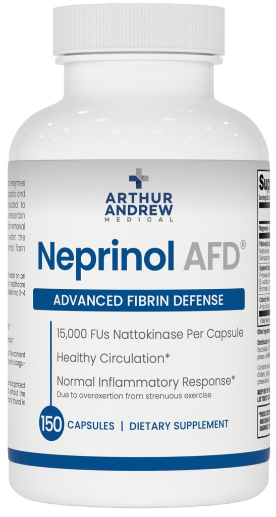 Arthur Andrew Medical, Neprinol AFD, Multi Enzyme Blend con Serrapeptase & Nattokinase, 150 Conde (Pack of 1)