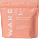 Rookie Wellness Wake - Natural Energy Drink Powder con 125 mg de cafeína de Green Tea Extract, B-Complex Vitaminas, Ashwagandha Extract, & Guarana Extract (30 Servings, Strawberry Fields)