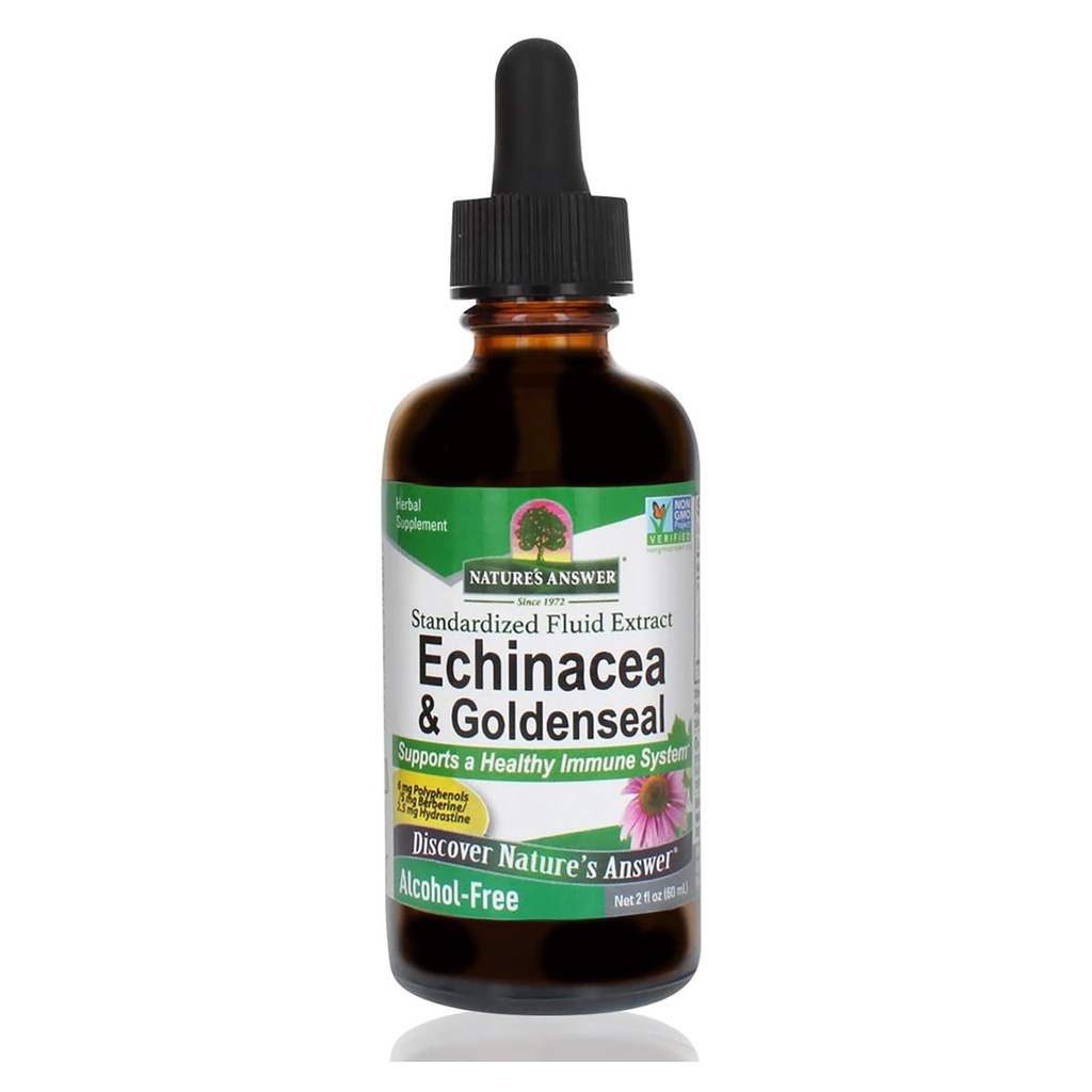Respuesta de la naturaleza Enchinacea & Goldseal ← Soporta un sistema sano de inmunes ← Super Concentrado Extracto puro Silencioso libre de alcohol, libre de gluten, Vegan &amp; Kosher certificado 2oz