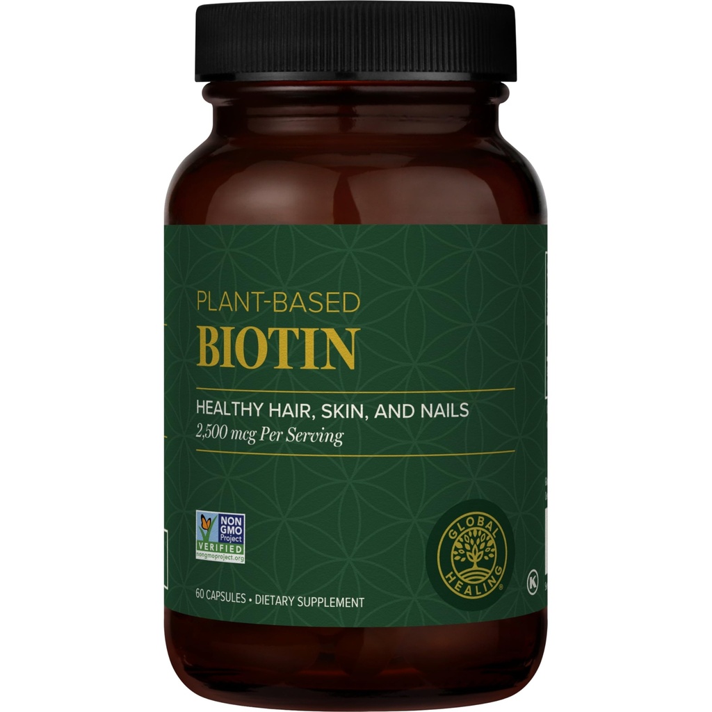 Global Healing Center - Biotin (Vitamin B7) Biotin for Hair Growth Supplement Vitamins, Supports Radiant Skin, and Stronger Nails, Hair Loss Vitamins for Women and Men, More Than The 1000mcg