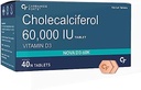 Puritans Vitamina D3 60000 UI - Chewable Cholecalciferol Vitamina D Suplemento para Hombres Mujer - 40 Tabletas