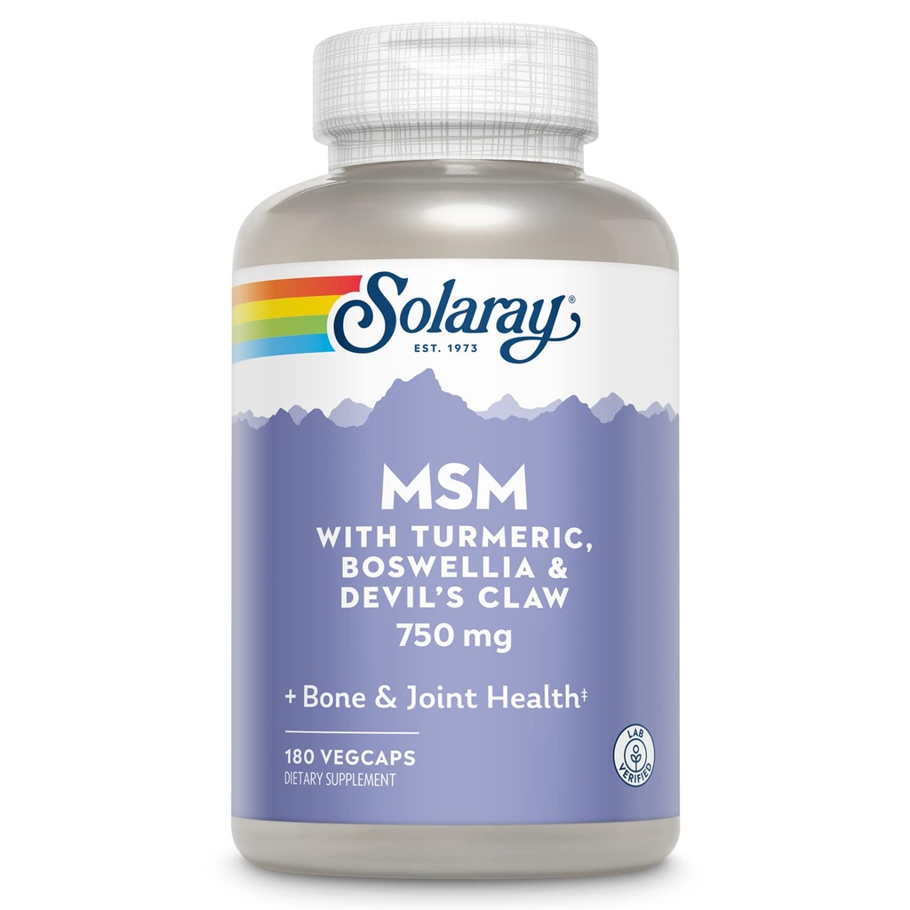 Solaray MSM cápsulas, 750 mg, 180 conteo