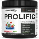 PEScience Prolific Pre Workout Powder, Strawberry Kiwi, 40 Scoop, Energy Supplement with Nitric Oxide