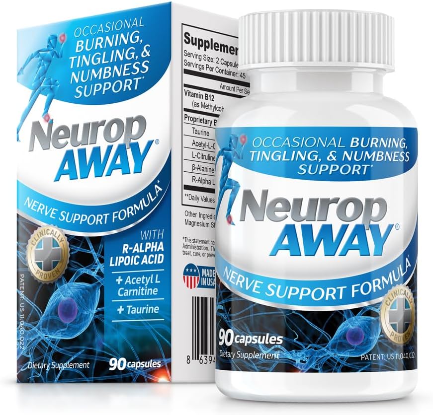 NeuropAWAY Nerve Support Fórmula 90 cápsulas diarias