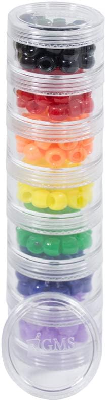 GMS Small 7 Day Stack-able Pill Organizer Case for Medication, Vitamins, and Supplements with 7 Lids - one for Every Portable and Removable Container (Clear)