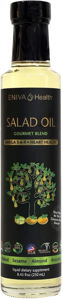 [BRSWKEIQCR7AC232] Natural Salad Oil ← Reemplazo de Aceite de Oliva ANTE Bajo Grado Saturado y Alto en Omega 3,6, y 9 Silencio Dr. Formulado (12 oz)