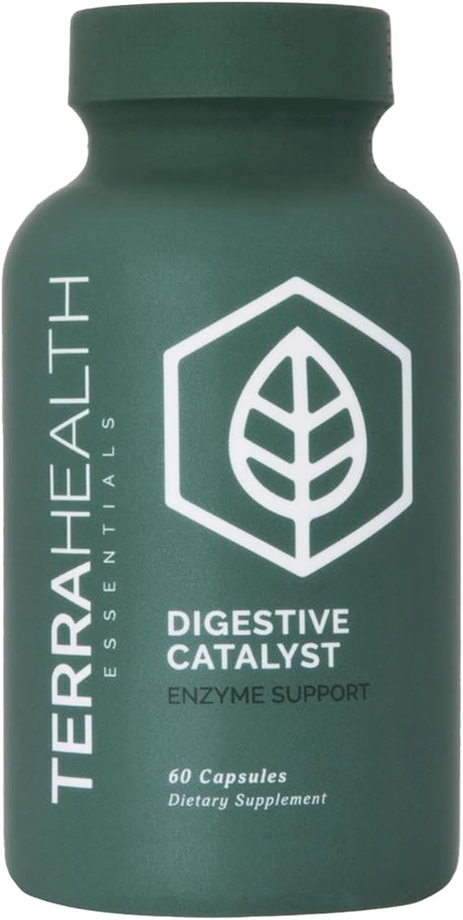 Terra Health Essentials Digestive Catalyst tención Reducir IBS ← Amylase, Protease & Glucoamylase (1 Botella, 60 cápsulas)