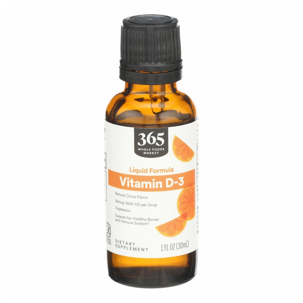 365 by Whole Foods Market, Vitamina D-3 Liquid Citrus Flavor 1000IU, 1 OZ